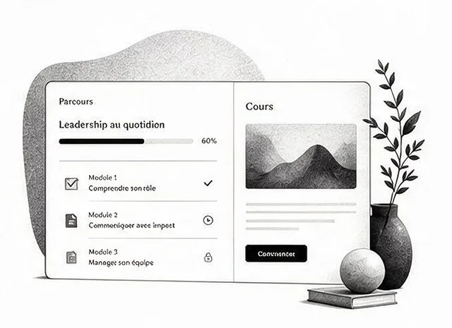 Illustration d'un cours et d'un parcours de formation
