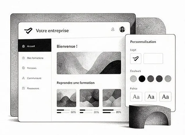 Illustration d'un espace de formation personnalisé
